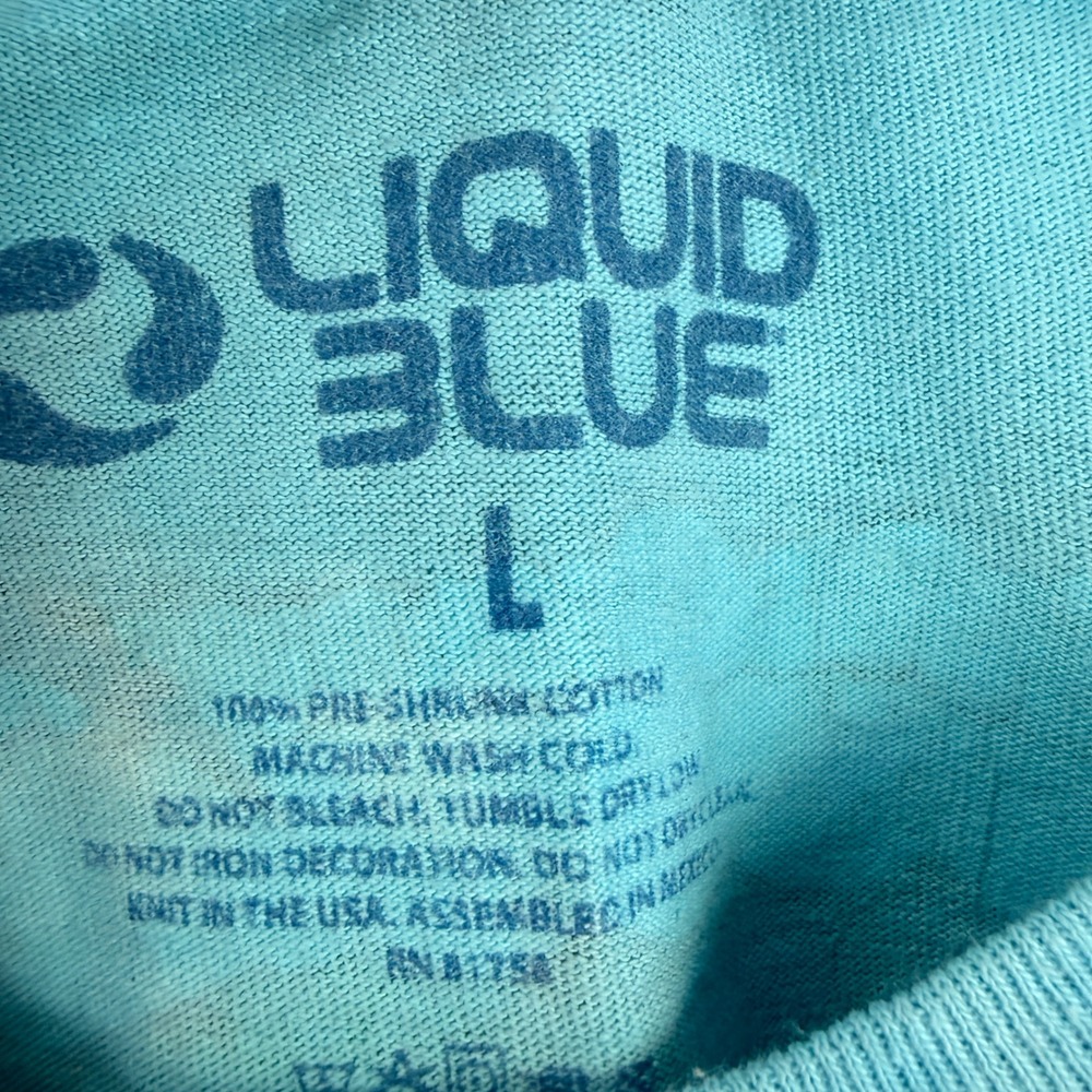 Liquid Blue T-Shirt Mens L Blue 1992 Joey Mars Beach Skeleton Tie Dye Vintage - Picture 8 of 16